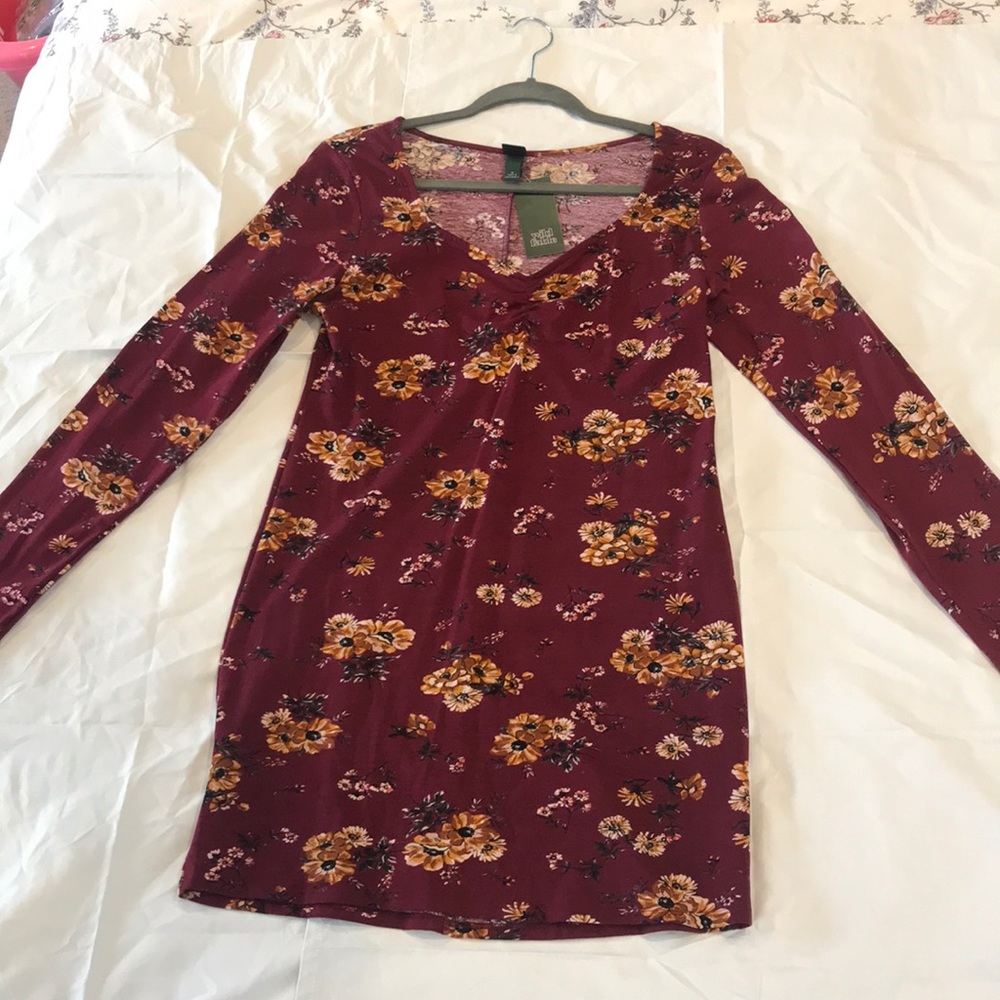 Burgundy floral Tunic